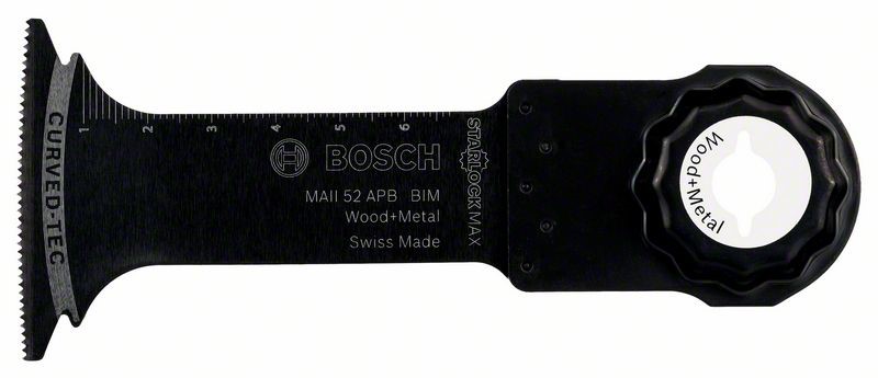 BOSCH MULTI TOOL PLUNGE CUTTING BLADE WOOD+METAL CURVED-TEC 52 X 70 MM